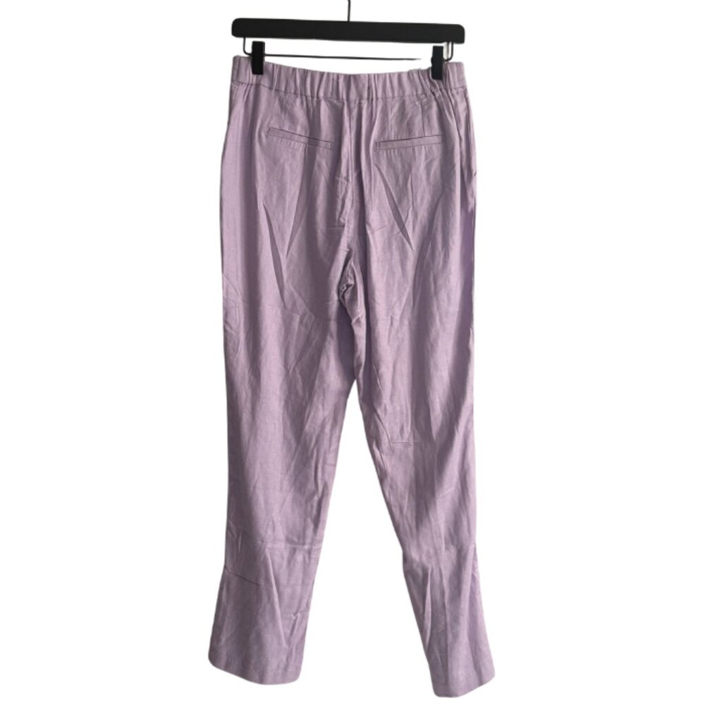 Express Linen-Blend Ankle Pant Purple Size 8 NEW - Picture 3 of 10